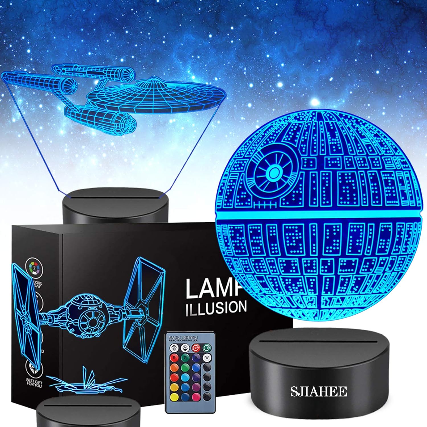 3D Star Wars Lamp — 3 Patterns, Color-Changing Night Light
